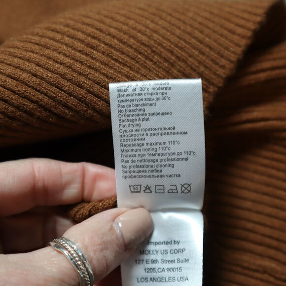 Molly Bracken Melissa Sweater Womens XL Brown Minimalist Preppy Work Modest NWT - Picture 6 of 12